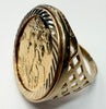 9ct yellow gold mounted 1981 22ct full sovereign ring size S