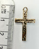 9ct yellow gold patterned cross pendant