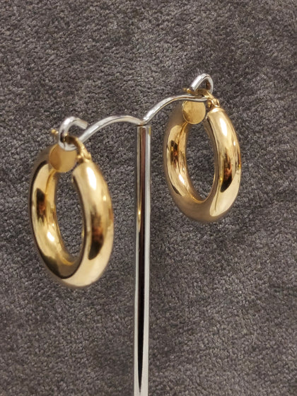 9ct Yellow Gold Hollow Hoop Earrings
