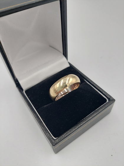 9K Solid Gold Band, Hallmarked 375 & Tested, 6.9Grams, Size: Q , with Box Included