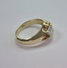 9ct gold ring cz stone size S1/2