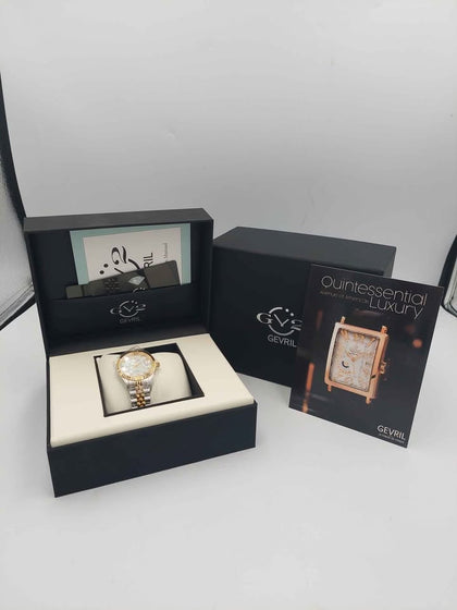 ***Like New***Gv2 Gevril Rome, Diamond, Quartz, Women's Stainless Steel Strap Watch, Boxed