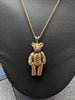 9CT GOLD TEDDY BEAR WITH 9CT GOLD CHAIN 16"