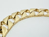 9ct yellow gold curb link 8" bracelet with snap over clasp.