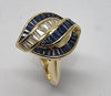 18ct Gold 0.90ct Sapphire and 0.30ct Diamond Marquise Ring- Size N (RRP £3350)