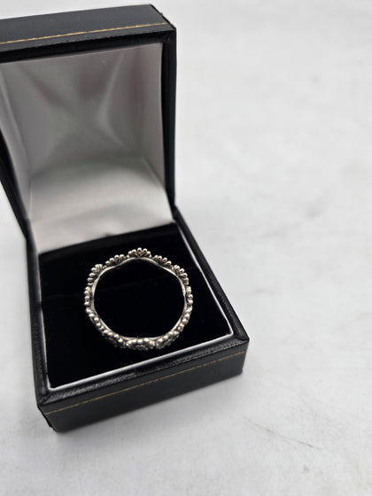silver daisy pandora ring  size R