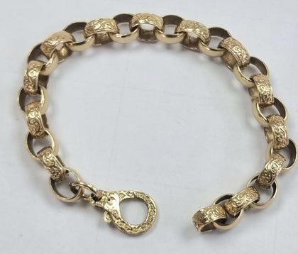 9ct Gold Belcher Bracelet 8