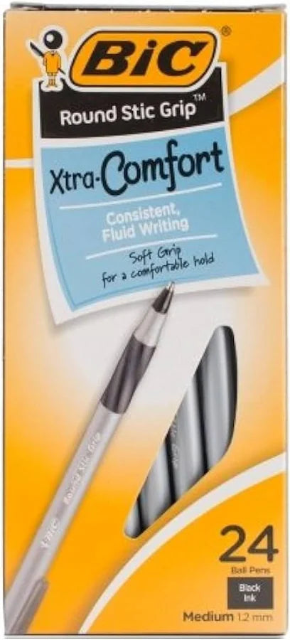 BIC Round Stic Grip Xtra Comfort Ballpoint Pens