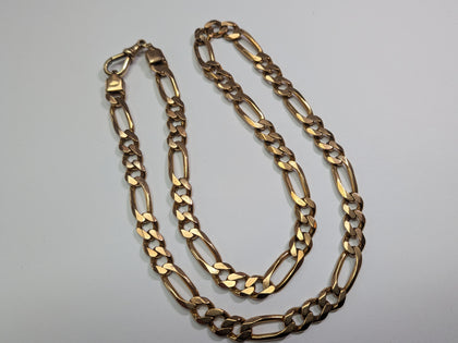 9ct Rose Gold Figaro Chain 26
