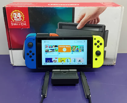 **BOXED** Nintendo Switch Console **YELLOW & BLUE JOYCON EDITION** inc. 3rd Party Dock, Grips & DC Charging Supply**.