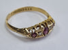 18ct gold Ring red and clear stones size S