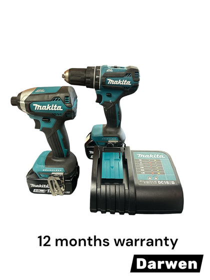 Makita DLX2283STJ 18V 2 x 5.0Ah Li-Ion LXT Brushless Cordless Twin Kit