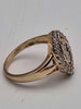 9ct Yellow Gold Ring With 0.15ct Diamond Stones - Size T - 5.22 Grams