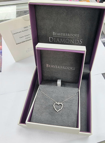 Entwine 9ct White Gold Diamond Heart Pendant