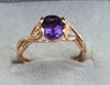 9ct Yellow Gold Ring Purple Stone Size O1/2