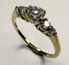 14ct Gold Ring with Clear Stones Size N 1/2