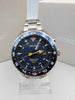 SEIKO Sportura Kinetic GMT 5M85-0AA0 Silver Blue Dial Men's Watch - Boxed With Steel Bracelet