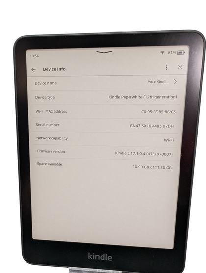AMAZON PAPER WHITE READER 12TH GENERATION PRESTON STORE