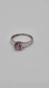 9ct White Gold Ring With Pink Stone - Size N - 2.07 Grams