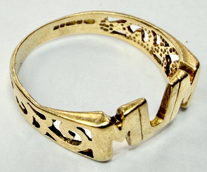 9ct yellow gold mum ring H 1/2