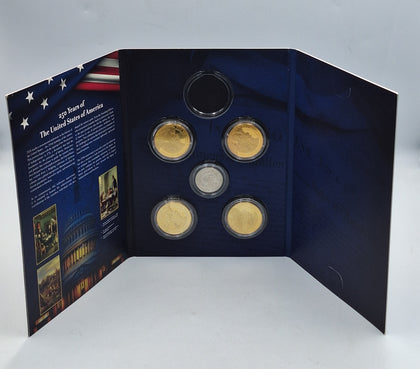 250 years of the USA gold plated coin collection booklet (missing 1 coin)