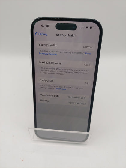 Apple iPhone 16 128GB Black Unlocked 100% Battery Health