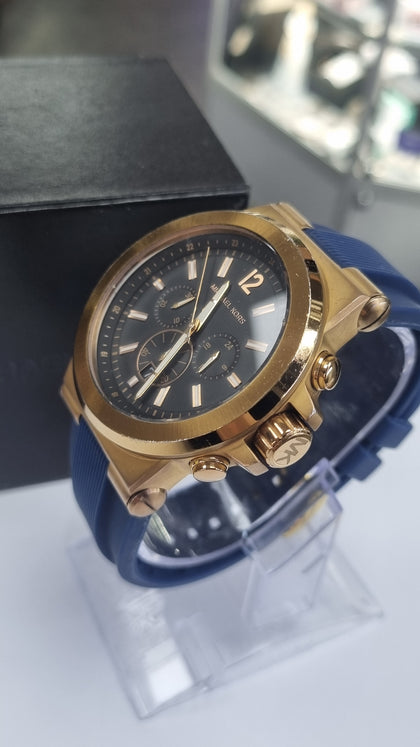 MICHAEL KORS WATCH MK 8184 BLUE & ROSE GOLD