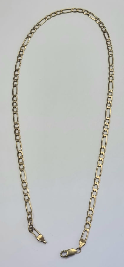 9ct Yellow Gold Figaro Chain 18