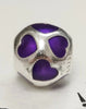 Genuine Pandora "Love You" Purple Enamel Hearts S925ALE Charm 790543EN13 Retired
