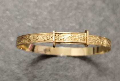 9ct Yellow Gold Adjustable Christening Bangle