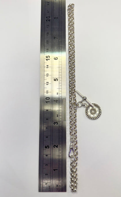 Sterling Silver Belcher Chain with T-Bar Pendant 18”