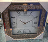 Rose Gold Crushed Crystal Mirrored Wall Clock