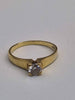 18ct Yellow Gold With CZ Stone - 2.92 Grams - Size N