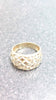 375 9CT HALLMARKED, YELLOW GOLD RING, PATCH WORK, SIZE N, 3.37G