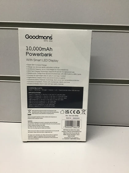 Goodman's 10,000mAh Powerbank (Blue)