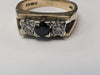 9CT GOLD RING WITH BLACK STONE & DIAMONDS PRESTON STORE