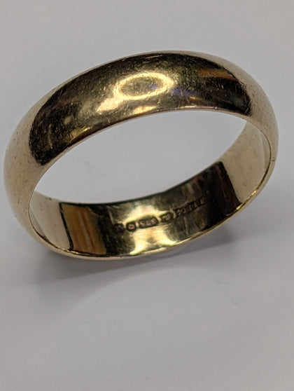 9ct gold wedding band ring size o 1/2