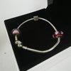 Pandora Bracelet with 3 Charms, Hallmarked 925 ALE, 27.22G (8" Length)