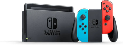 Nintendo Switch with Neon Blue and Neon Red Joy-Con