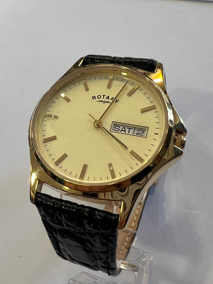 .Men's Vintage Style Rotary Watch - Champagne Dial