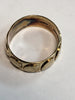 9ct Yellow Gold Patterned Band Ring - Size O/P - 4.47g
