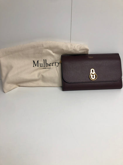 Mulberry Womens Amberley Leather Clutch Bag - Oxblood Red