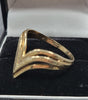9ct Yellow Gold Wishbone Ring - 3.05G - Size U. Hallmarked
