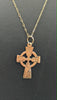 9CT 375 HALLMARKED IRISH CROSS ON LINK CHAIN, 16", 1.2G