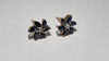 9ct gold blue flower earrings