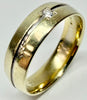 9ct Yellow gold wedding band ring with diamond size T