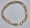 9ct Gold Figaro Bracelet 7.5 "