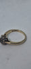 9ct Yellow Gold Ladies Ring With Black Stones & 0.10ct Diamond - Size N - 2.84 Grams