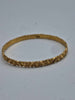 22ct Yellow Gold Asian Style Bangle Bracelet With Floral Pattern - 17.13 Grams