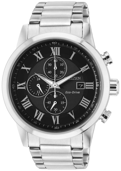 Citizen Men's Chronograph Eco Drive Silver Stainless Steel Watch CA0611-50E
